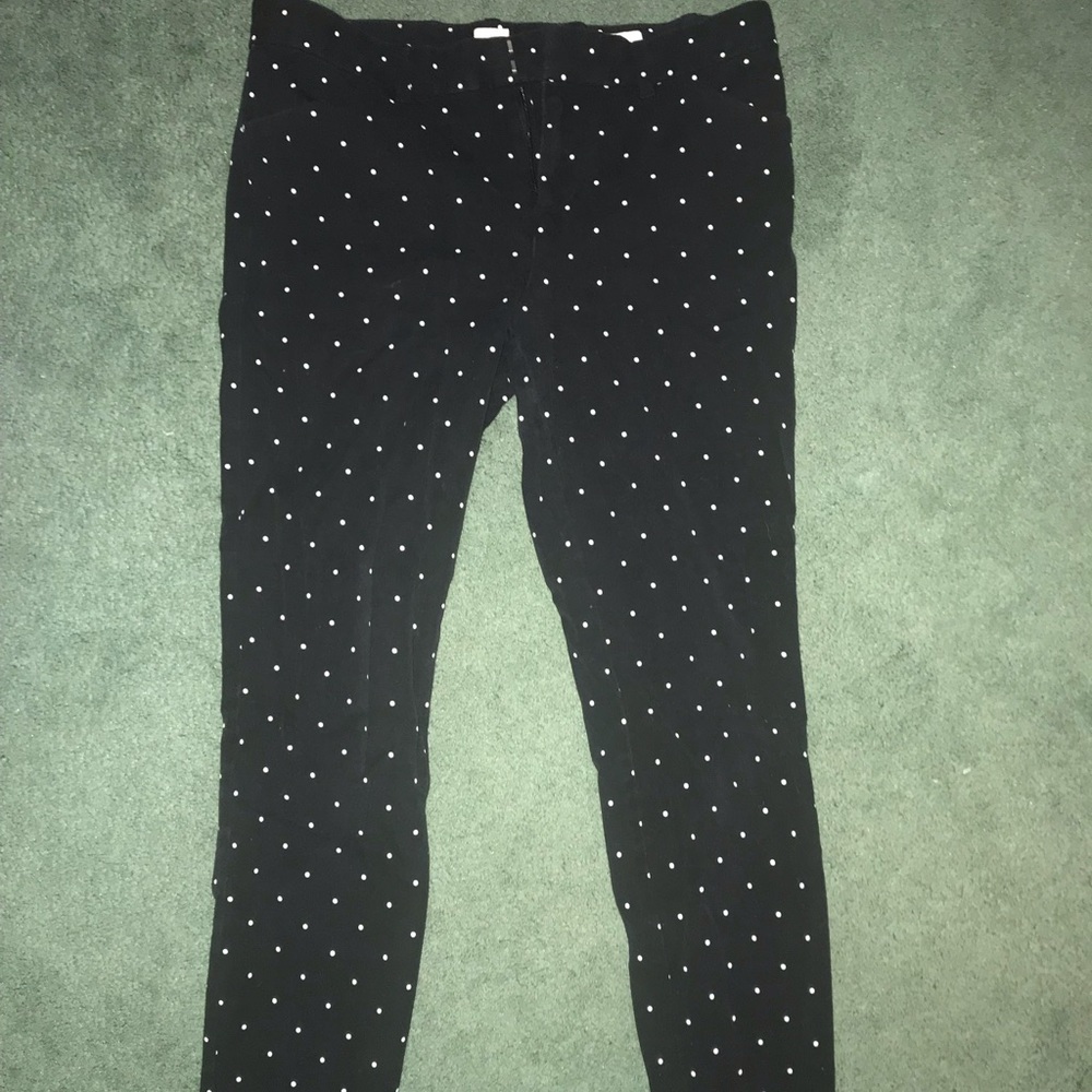 Women’s black and white poka dot business pants